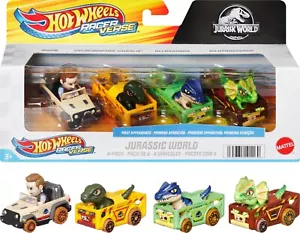 Hot Wheels RacerVerse Jurassic World 4 car pack BNIB Brand new in box - Picture 1 of 5