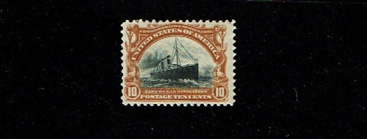 1901 U.S. Pan-Am Expo Commem 10c Yel Brn & Blk STEAMSHIP  Sc#299 M/NH/OG Wow! - Image 1 of 2