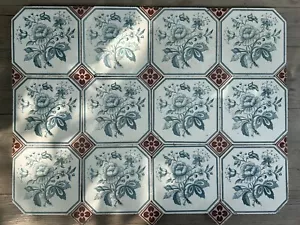 Ca 200 antik Jugendstil Fliesen 1900 Villeroy & Boch Oktogon Kachel Historisch - Bild 1 von 10