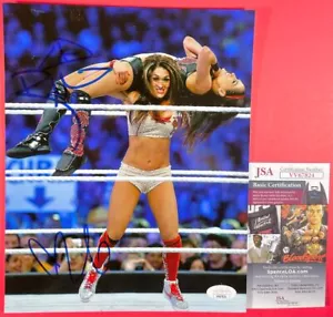 WWE NXT Nikki Bella & Brie Bella Twins Dual Signed 8x10 Photo Autograph JSA COA - Picture 1 of 3