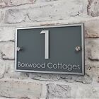 Modern House Name | Number Address Plaquesor  Door Signs Rectangle Glass Effect