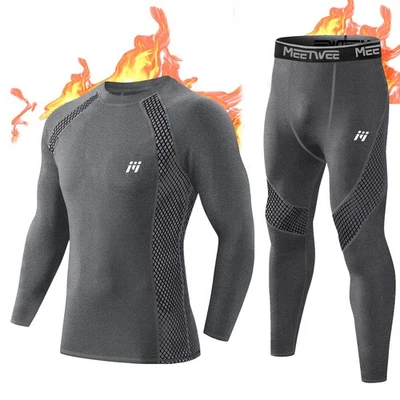 Men's Thermal Underwear Set Fleece Lined Base Layer Long Johns Winter Warm Suit - Image 1 of 4