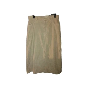 Eddie Bauer Womens 20 Tall Skirt Corduroy Long 100% Cotton Light Tan Beige EUC - Picture 1 of 8