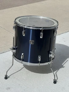 18" 70s TAMA IMPERIALSTAR Floor Tom Drum re-rings Japan zola METALLIC BLUE #BA3 - Picture 1 of 20