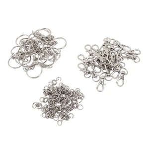 Portable 200Pcs Key Chain Set with Glossy Silver Finish & Lobster Clasp - Picture 1 of 17