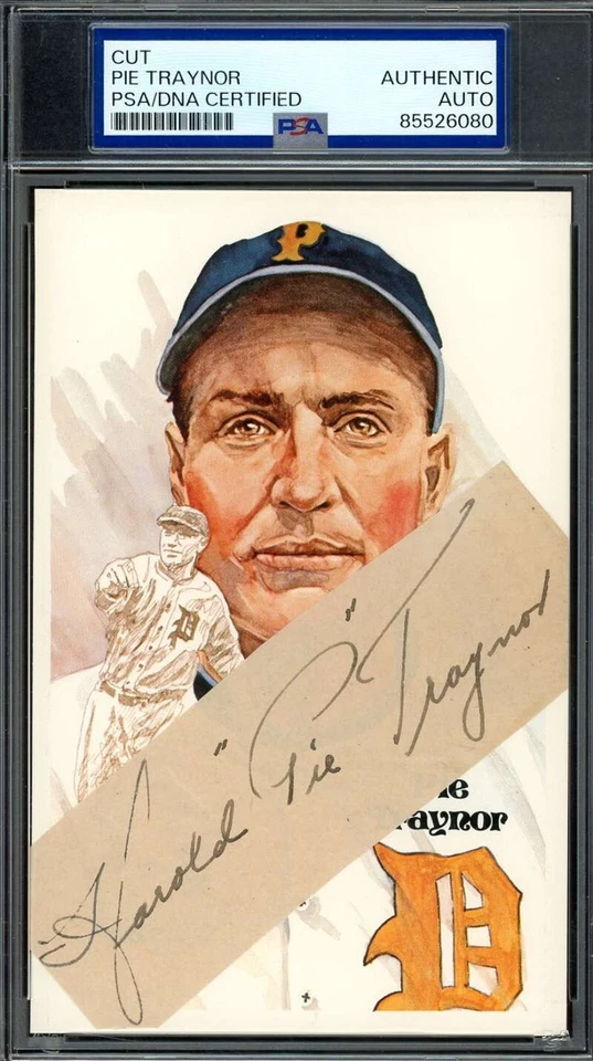 Pie Traynor PSA DNA Coa Signed Perez Steele Cut Postcard Autograph Pirates - Image 1 of 1
