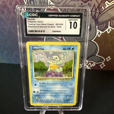 Squirtle (001/034) 2023 Blastoise & Suicune ex Deck English Holo - CGC 10 Mint - Image 1 of 3