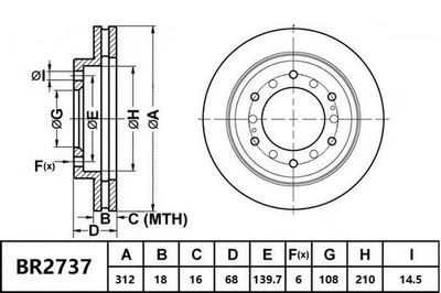 Bendix Ultimate 4WD Rear Brake Disc Rotor for Toyota Landcruiser Prado GRJ150 4. - Image 1 of 2