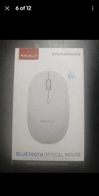 Macally Wireless Slim Bluetooth Optical Mouse For MacOS Windows iPadOS Android - Image 1 of 2
