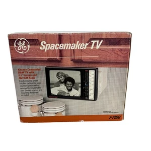 Vintage GE Spacemaker TV AM/FM RADIO 7-7160 Under Cabinet 6.5" B&W Kitchen NEW - Picture 1 of 5