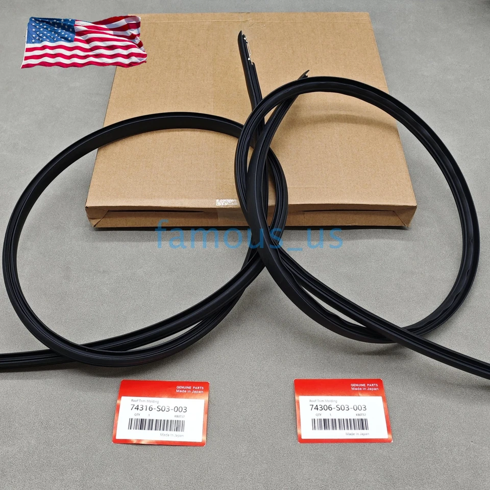 OEM ！Left & Right Roof Drip Molding Weatherstrip Fits For 1996-2000 Honda Civic Foto 1 de 4