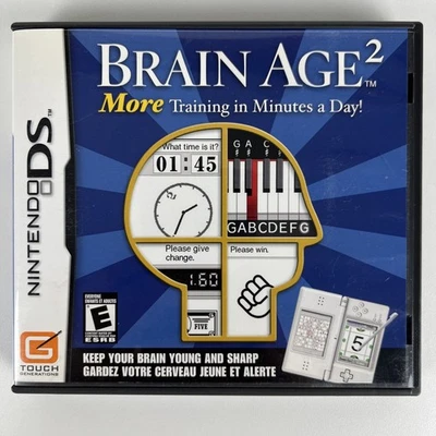 Brain Age 2: More Training in Minutes a Day (2007) Nintendo DS Game CIB w/Manual - Image 1 of 4