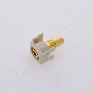 Hubbell Office White Keystone Video Cable Jack Red Center RCA/RCA SFRCRROW - Picture 1 of 6