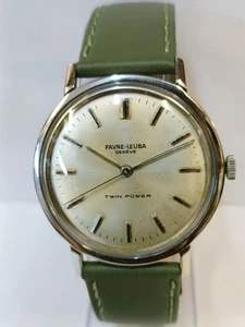 FAVRE-LEUBA GENEVE TWIN POWER WINDING PATINA WHITE DIAL 81073 SWISS MEN WORKING - Picture 1 of 21