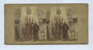 Child & Guardian Angel Religious 1850s Hand Tinted Genre Stereoview By Silvester - Picture 1 of 2
