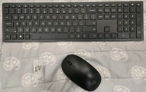 HP 928924-001 Wireless Slim Black Keyboard with Mouse and Dongle TPC-L001K - Picture 1 of 7