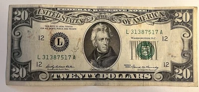 Series 1969 $20 Dollar Federal Reserve Note - See Description - Image 1 of 3