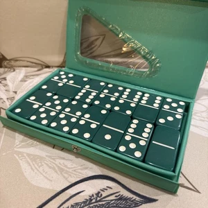 Vintage Green Bakelite Dominoes Approximately 2”x 1” Double Six set of 28 Pieces - Picture 1 of 21