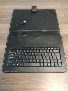 Slim USB Keyboard Folio Case mit schwarzer Kunstlederhülle WXK805 sehr gut - Bild 1 von 3