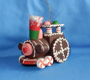 Vintage Holz Candy Train Motor Weihnachtsschmuck - Bild 1 von 7
