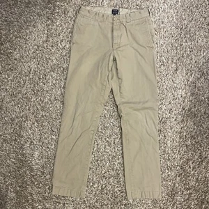 J. Crew The Sutton Pants Mens 30x32 Beige Tan Flannel Lined Chino Cotton Preppy - Picture 1 of 13