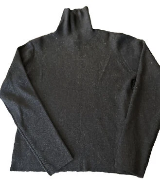 kenar 女式上衣大号黑色 LUREX 针织高领二手  — 第 1/4 张图片