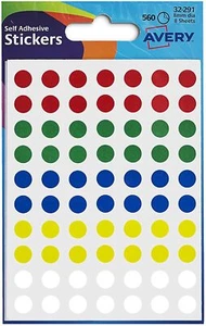 Circular Dot Stickers Labels 8MM Size Various Colours Pack Of 560 - Picture 1 of 4