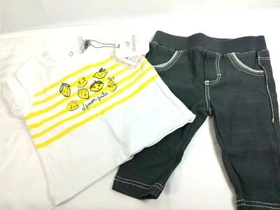 Conjunto Estampado Limón Limonada, Blanco, Limones 0-3 Meses Bebé Niñas  Foto 1 de 4