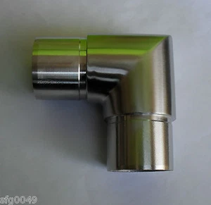 Edelstahl Rohrsteckwinkel 90° für Ø 42,4 Rohr V2A Bogen VA Verbinder Fitting. - Bild 1 von 3