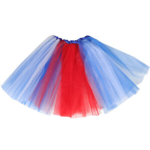  Enfants Robe Jupe Tutu Rouge Blanc Et Bleu Pour Soirées Costumées Vêtements