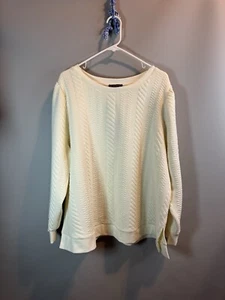 NWT $79 Adrianna Papell Women’s Beige Crew Neck Cable Knit Top Sweater Sz 2X - Picture 1 of 15