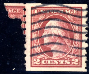US 413 2c 1912 Washington perf 8½ horizontal coil pasteup single PSAG cert - Picture 1 of 3