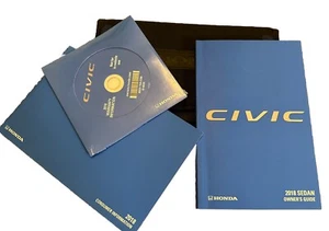 SHIPS 2 DAY 2018 Honda Civic Sedan Owners Manual w/ Case/Disk/Consumer Info Book - Picture 1 of 1