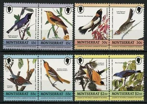 John J. Audubon 1785-1851 Birds Serie Set of 4 Blocks of 2 Stamps MNH - Picture 1 of 1