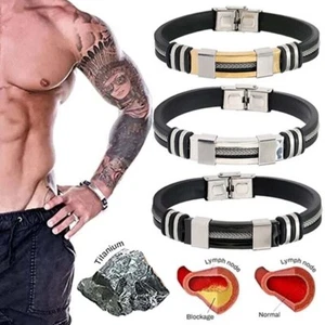 NUEVO Apus Ion Terapéutico Lympunclog Titanio Pulsera - Pulsera Lympunclog EE. UU. - Imagen 1 de 24