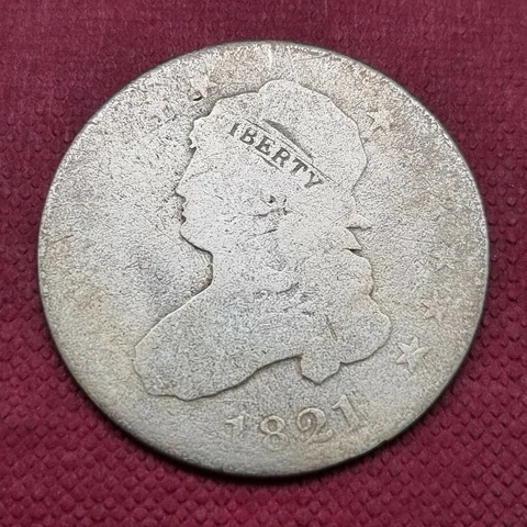 1821 Capped Bust Quarter 25c Circulated #43248 Cover