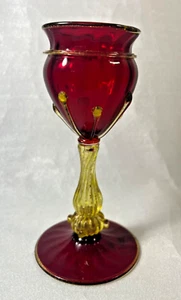 Auténtica vajilla cordial/licor veneciana MURANO soplada por boca de 1920-30 - Imagen 1 de 4