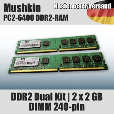 2 GB Kit, Mushkin (996529), PC2-6400 DDR2-RAM Arbeitsspeicher (1*2GB) - Bild 1 von 4