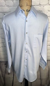 Mens Long Sleeve 1 Pkt Woven Button Up Blue 15.5 32/33 Dress Shirt Geoffrey Bean - Picture 1 of 21