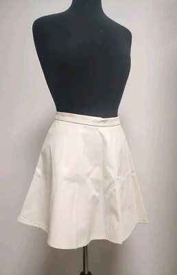 RIVER ISLAND Mini Skirt UK12 Faux Leather , Colour Cream NEW - Image 1 of 2