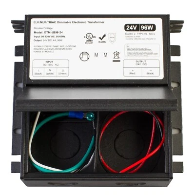Dimmable LED driver, 24v 96w Class 2 Power supply for LED strip tape light - Image 1 of 4