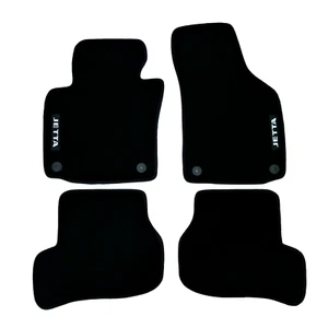 Car Floor Mats Velour For VW Jetta Waterproof Black Carpet Rugs Auto Liners New - Picture 1 of 13