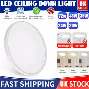 LED Ceiling Light Round Panel Down Lights Bathroom Kitchen Living Room Wall Lamp - Picture 1 of 10