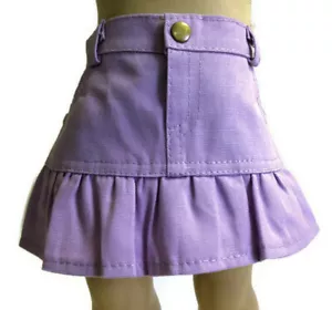Doll Clothes 18" Skirt Jean Lavender Ruffle Hemline Fits American Girl Dolls - Picture 1 of 3