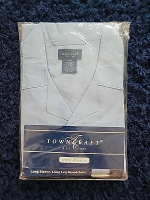 NUEVO NOS Conjunto de Pijama de Colección JCPenney Para Hombres TOWNCRAFT Manga Larga Paño Ancho Mediano Foto 1 de 4