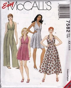 McCALL'S PATTERN 7582 Halter Dress in 2 lengths Jumpsuit & Romper 4-6-8 (148) - Picture 1 of 2