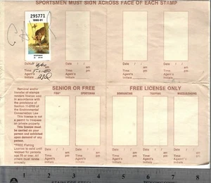 New York Sporting License App., 10/1/90, Deer Stamp (STAMPS, HUNT, COLLECTIBLE) - Picture 1 of 2