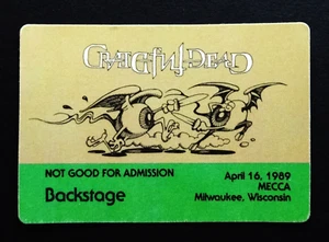 Grateful Dead Backstage Pass Milwaukee Wisconsin Mecca 4/16/89 4/16/1989 Griffin - Picture 1 of 11