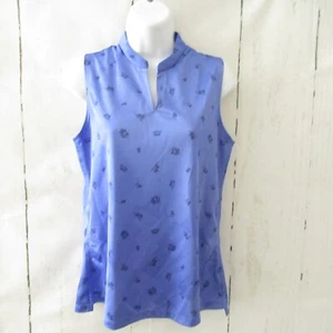Nike Top S Small Blue Floral Slim Dri Fit Sleeveless - Picture 1 of 6