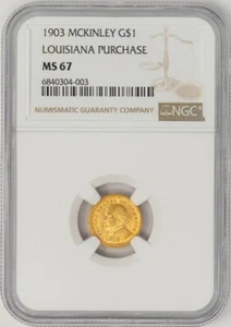 1903 $ McKinley Gold Dollar Louisiana Purchase MS67 NGC 948268-2 - Picture 1 of 4
